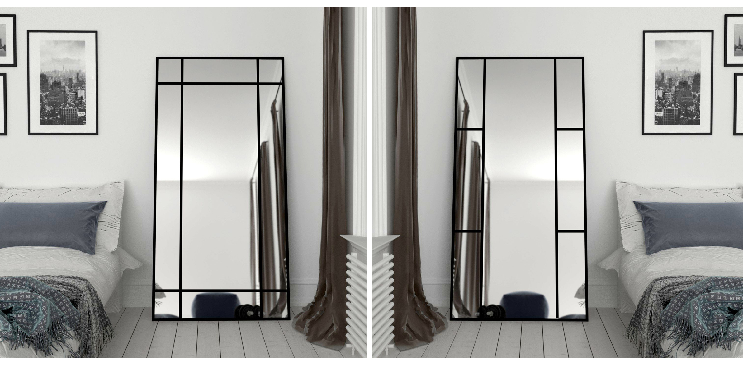 Lustra w Ramie Aluminiowej Loft Lustra w Ramie Aluminiowej Loft