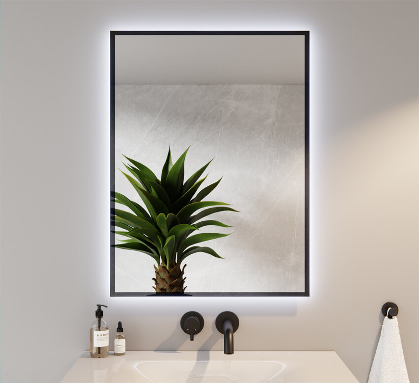 Rechteckiger Spiegel LED sandgestrahlt ARON