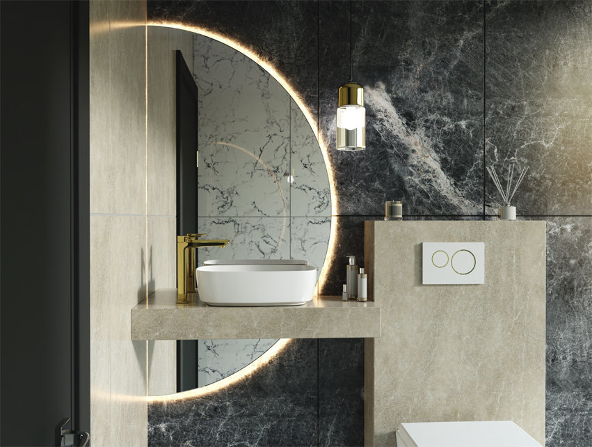 Lustro Łazienkowe Półokrągłe Led