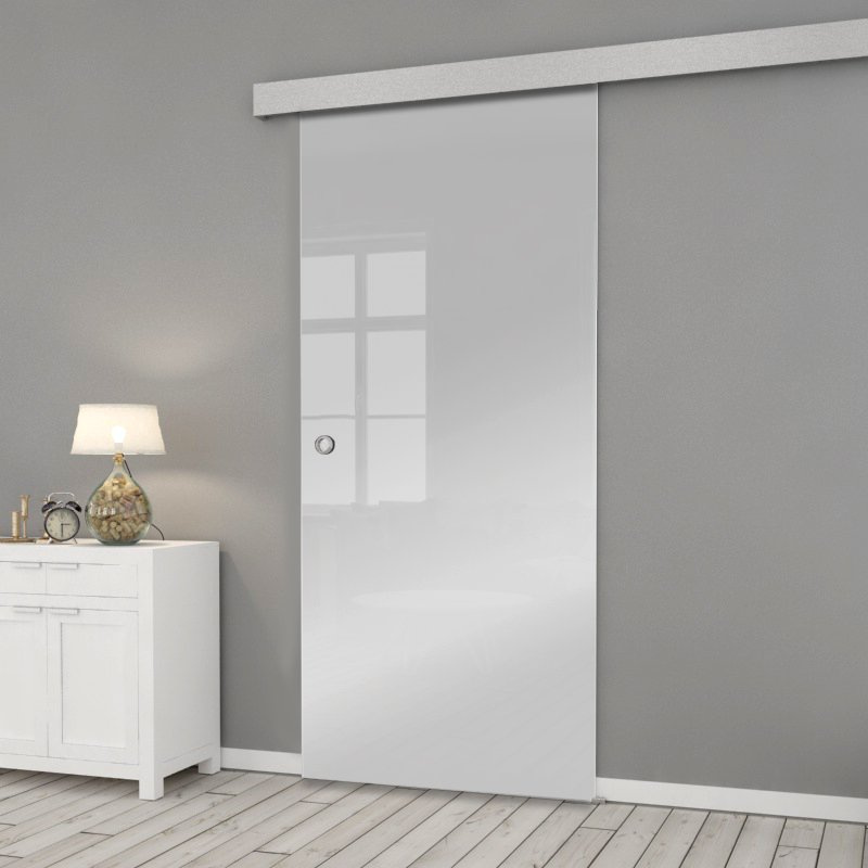 Glasschiebetür 100 GEO SATIN SILBER