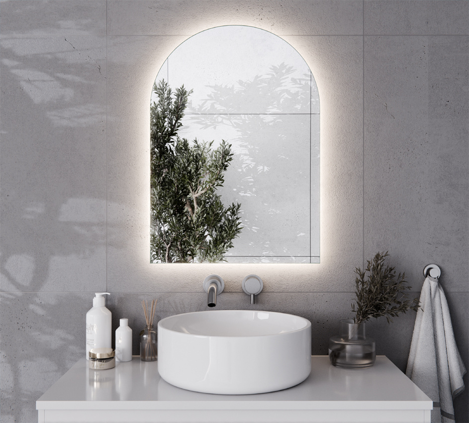 Sefora LED halbovaler Portal-Wandspiegel