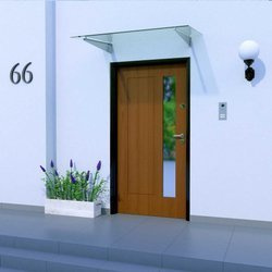 Daszek Szklany Zadaszenie Nad Drzwi 150x90 INOX PODPORY