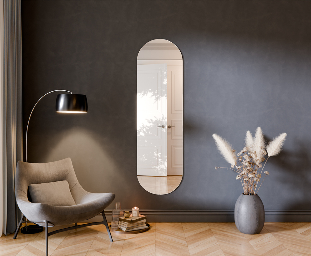 Lustro Owalne Ścienne Szlif LINDA