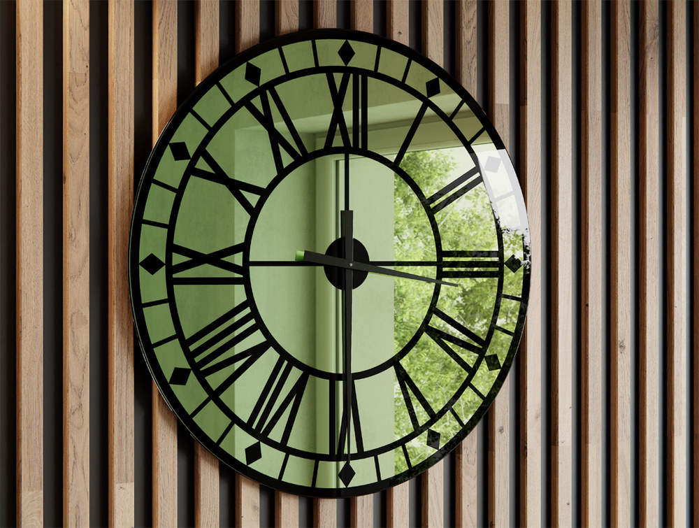 Römische Uhr Grün C4 Schwarze Zeiger