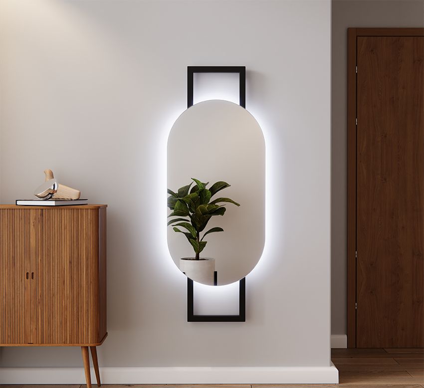 LUSTRO OWALNE SZLIF LED NA RAMIE 60x130 TALISA