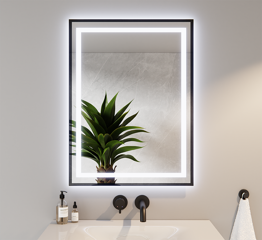 Rechteckiger Spiegel LED sandgestrahlt 2 FILIP