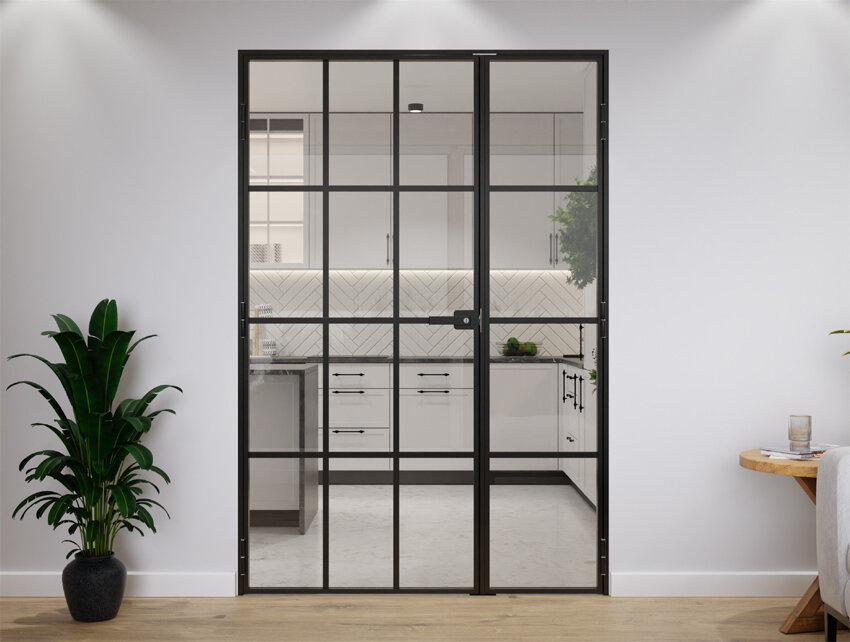 Aluminium Doppeltüren Slim Loft 12 Stück komplett mit Rahmen