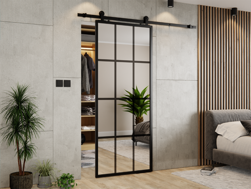 SCHIEBETÜR ALUMINIUM-DACHBODENSPIEGEL 12 FELDER