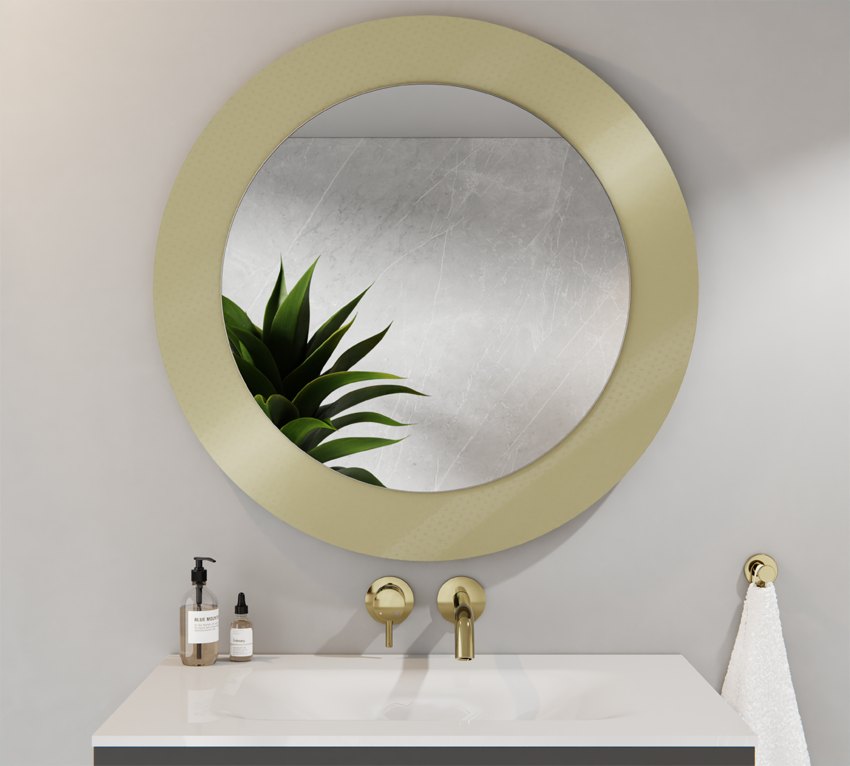 Lustro Okrągłe Srebrne 60cm Szkło Master Care Złote 80cm MARCELINA