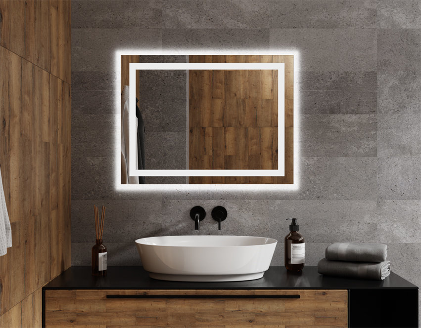 Lustro LED Łazienkowe 60x80 Piaskowane ZEUS