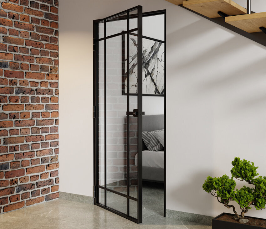 ♥ Drzwi Aluminiowe Float Slim Loft Komplet z Ościeżnica Lewe 9 Pól 880x2080mm ♥ Sito ♥