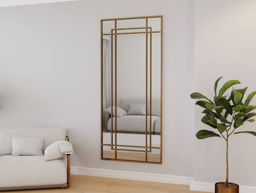 SILBER BAR LOFT SPIEGEL GOLD RAHMEN 180X80 ROME