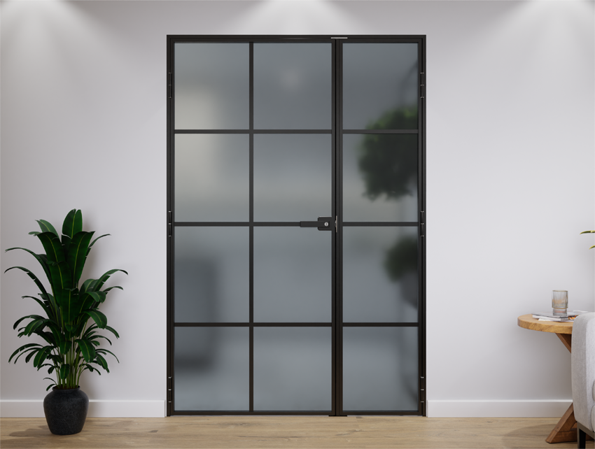 Drzwi Podwójne Aluminiowe Slim Loft 8 Pól Komplet z Ościeżnica