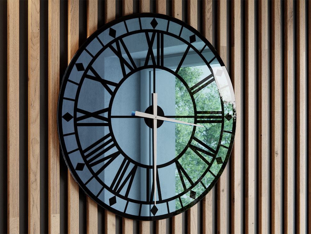 Zegar Rzymski Niebieski C4 Białe Wskazówki