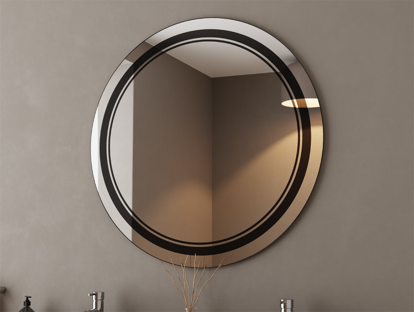 Lustro Okrągłe Ścienne 40cm Black Openwork ATENA