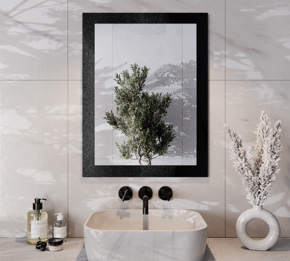 Lustro 60x80cm Szkło Milenium Czarne KARL