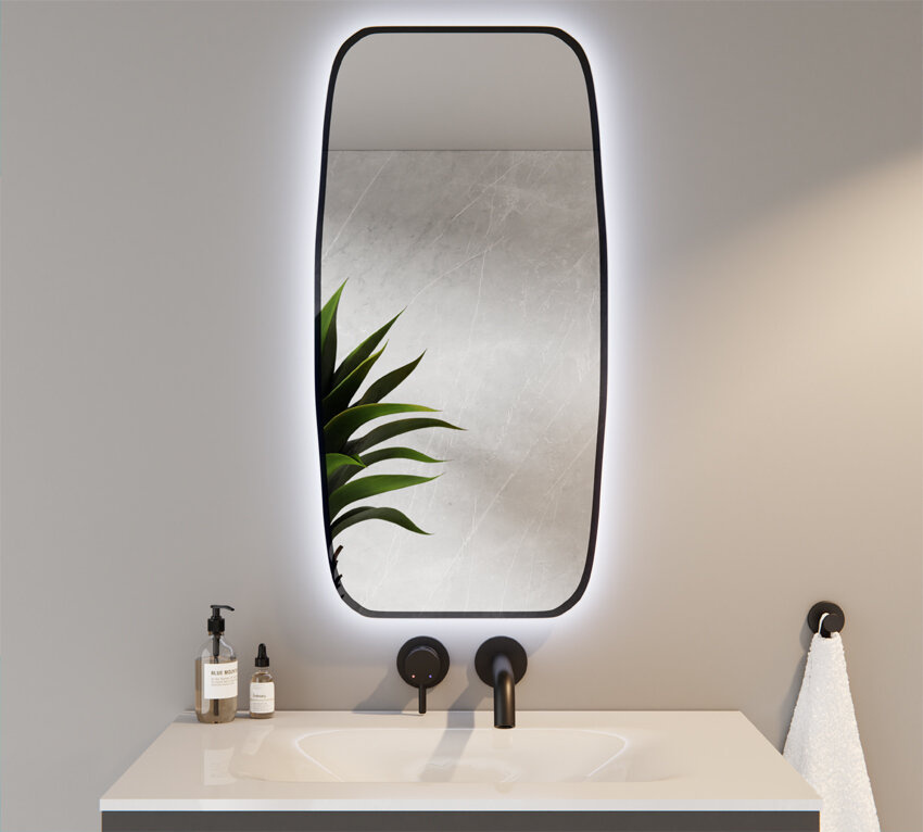 LED-Spiegel Abgerundete Ecken 40x80cm LEON