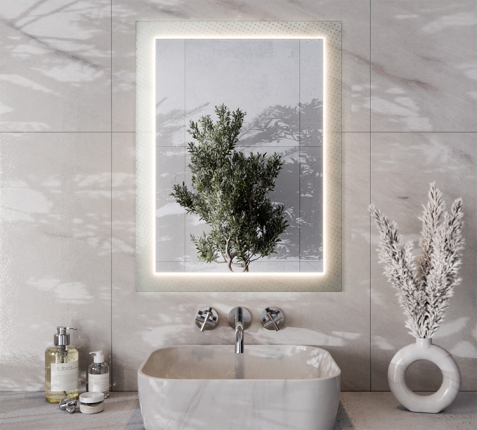 Lustro 60 x 80 cm Szkło Master Care Przejrzyste LED MARCO