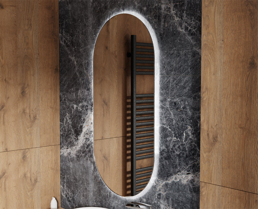 OVAL WANDSPIEGEL LED SCHNITT DORA