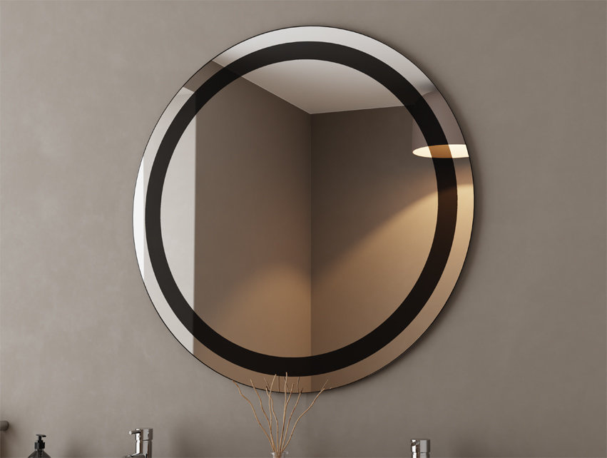 Lustro Okrągłe Ścienne 40cm Black Openwork NEMEZIS