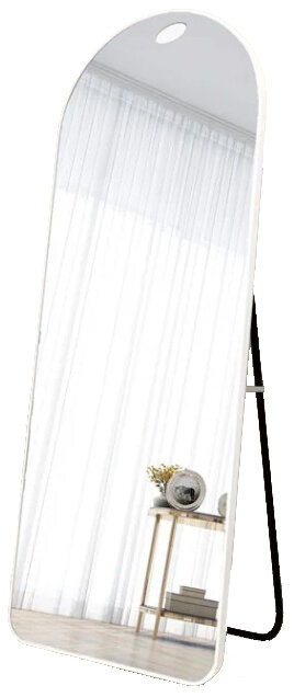 LUSTRO STOJĄCE PÓŁOWALNE JOANNA W BIAŁEJ ALUMINIOWEJ RAMIE 160X50