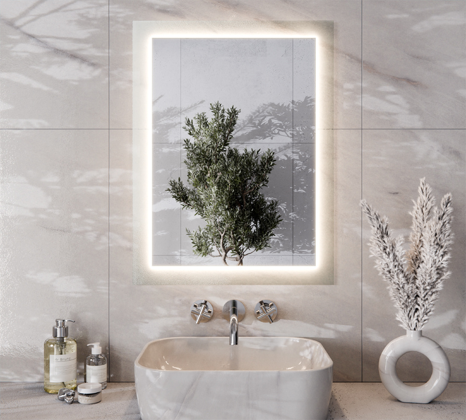 Lustro 60x80cm Szkło Milenium Przejrzyste LED KARL