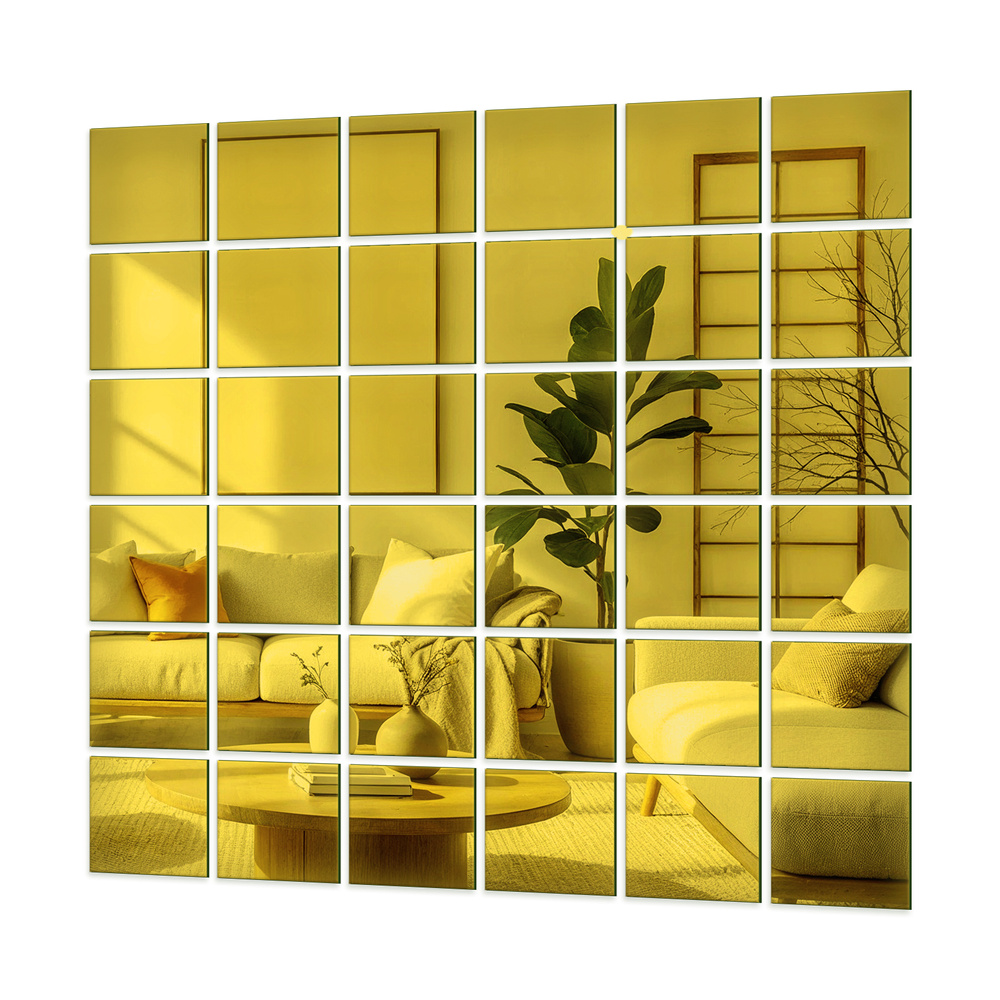 Spiegelfliese - 20x20 Satz von 9 Stück. Geschliffenes Silber