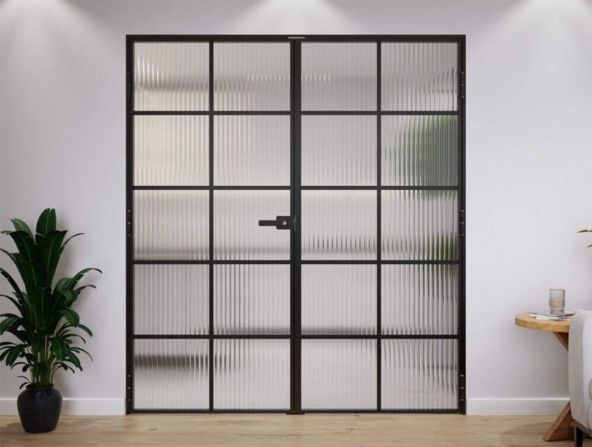 Drzwi Podwójne Aluminiowe Slim Loft 10 Pól Komplet z Ościeżnica