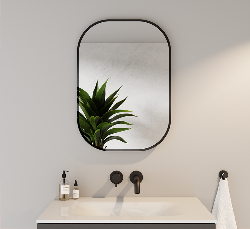 SPIEGEL ABGERUNDETE ECKEN SANDGESTRAHLT ALEX