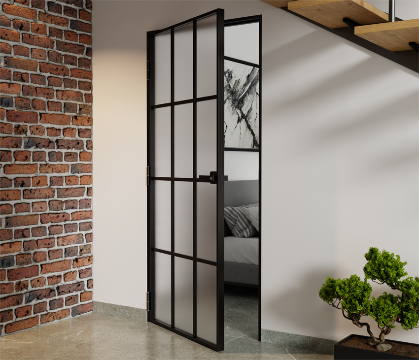 Slim Loft Aluminiumtüren komplett mit Rahmen 12 Stück