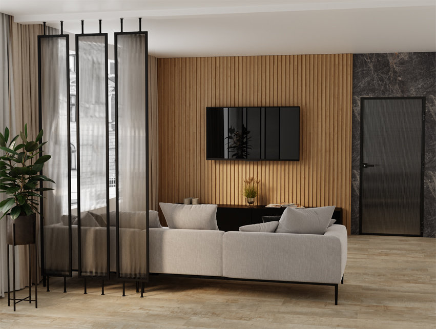 Parawan Dekoracyjny Ścianka Działowa Szklana 1 Pole Przesłona