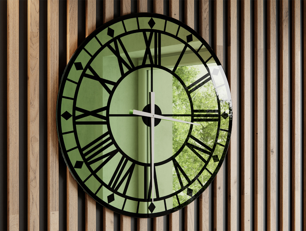 Römische Uhr Grün C4 Weiße Zeiger