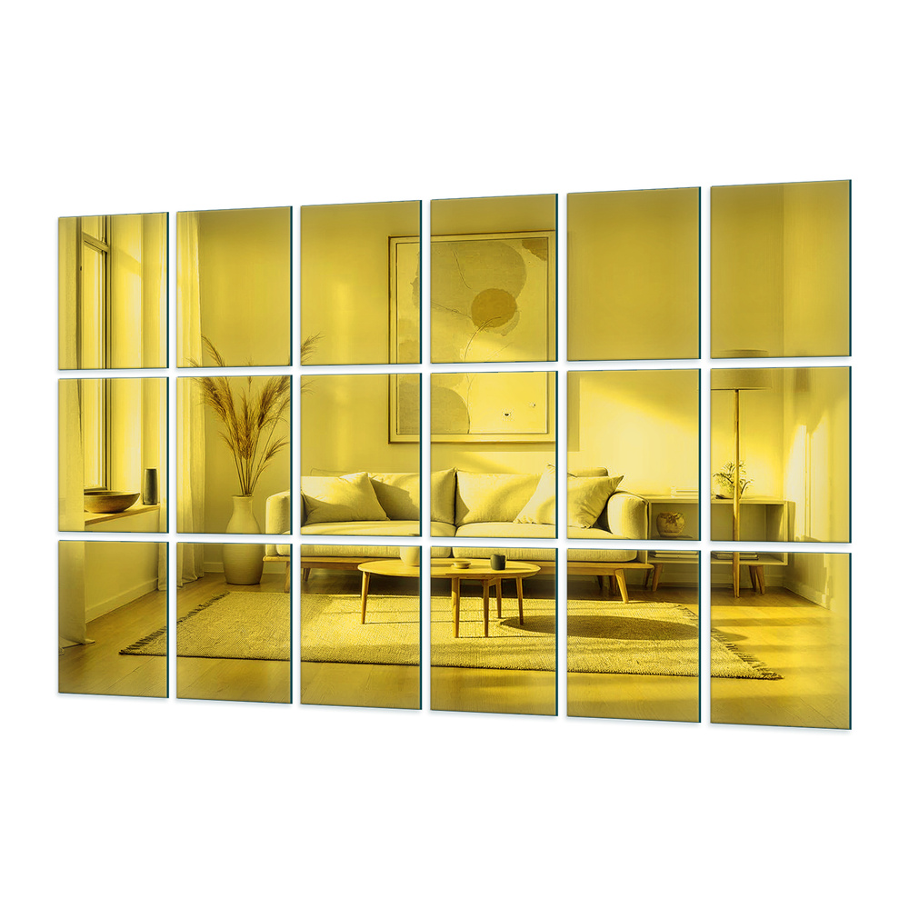 Płytka Lustrzana - 21x30 Komplet 18szt. Szlif Złoty