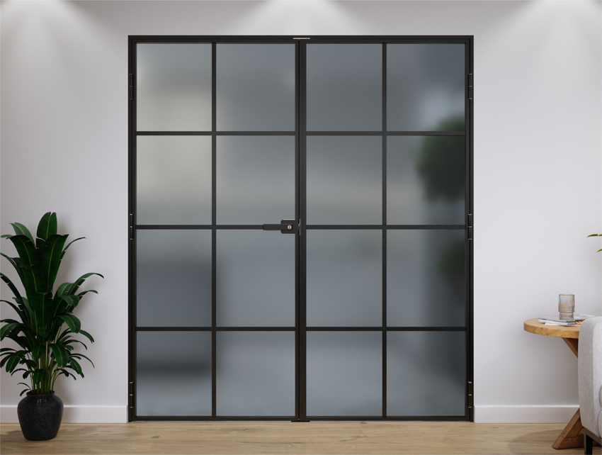 Drzwi Podwójne Aluminiowe Slim Loft 8 Pól Komplet z Ościeżnica