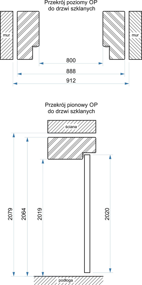 OŚCIEŻNICA CZARNA DO DRZWI SZKLANYCH ROZWIERANYCH