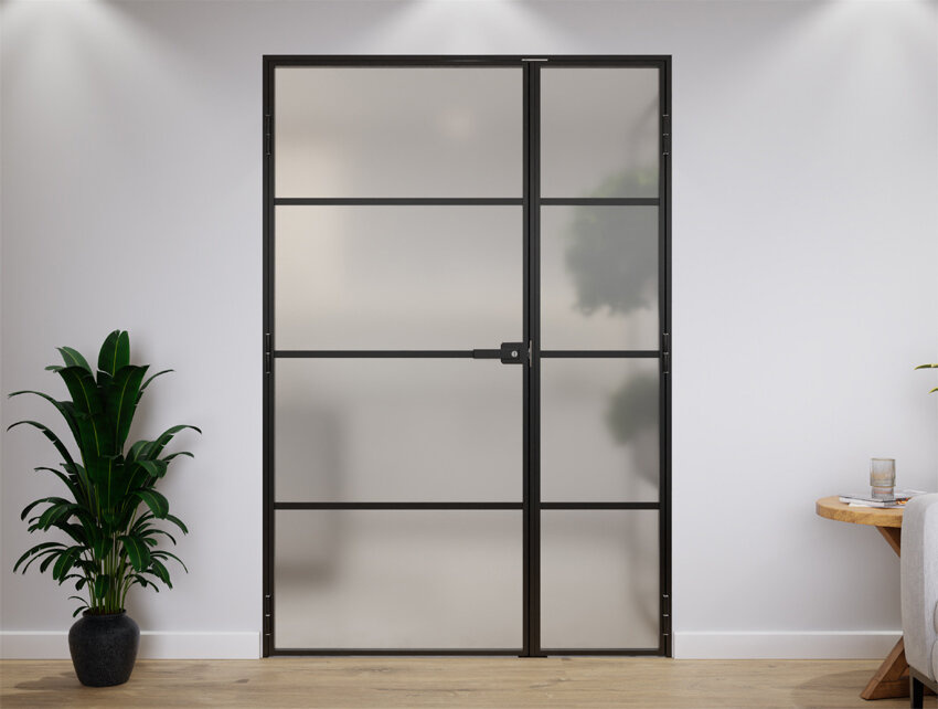 Drzwi Podwójne Aluminiowe Slim Loft 4 Pola Komplet z Ościeżnica