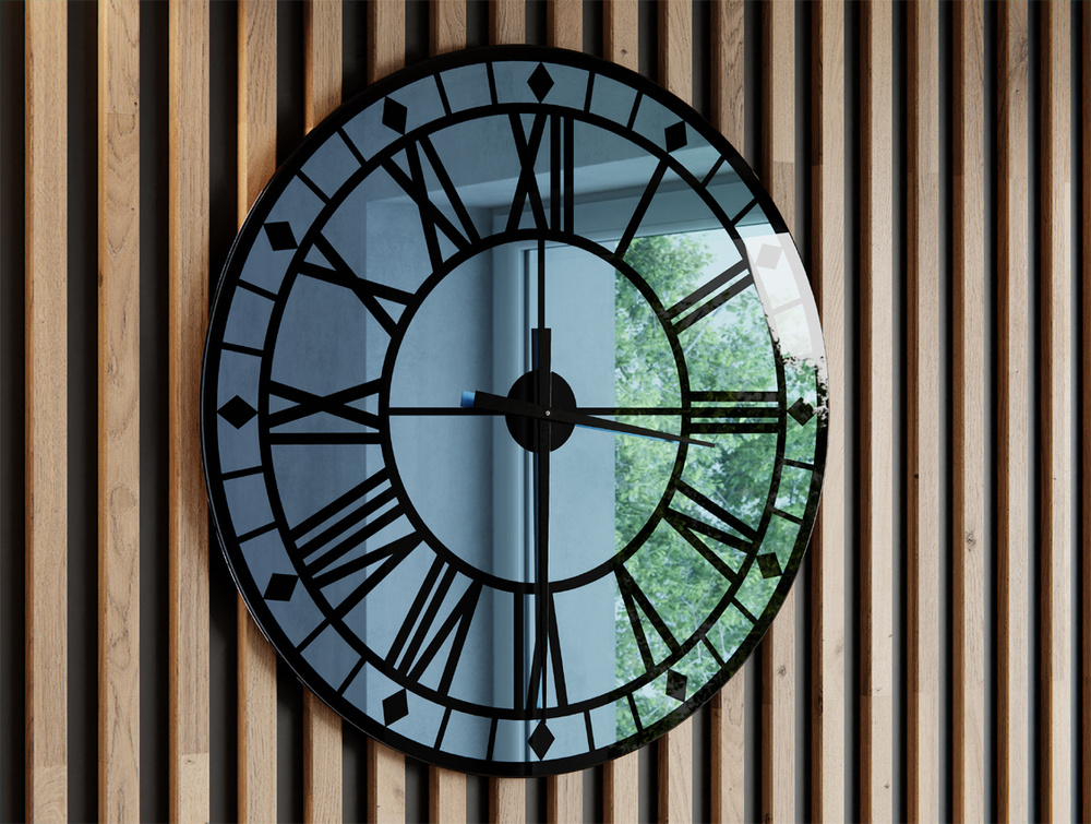 Römische Uhr Blau C4 Schwarze Zeiger