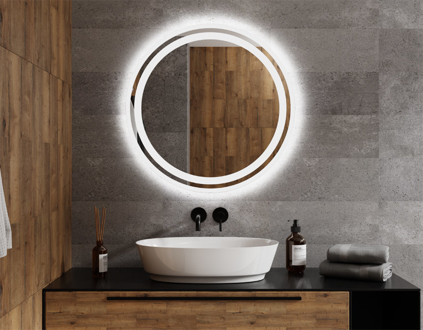 Lustro Okrągłe Ścienne Podświetlone LED HERA