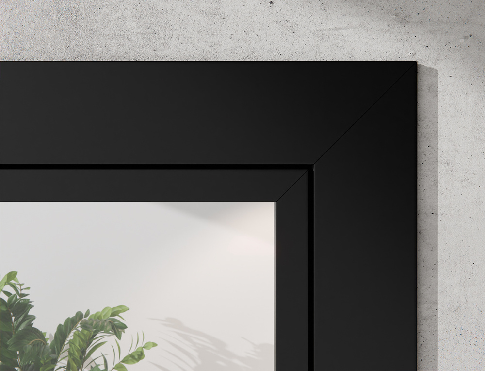 MASKOWNICA MDF DO OŚCIEŻNICY CZARNEJ DRZWI SZKLANE ROZWIERANE