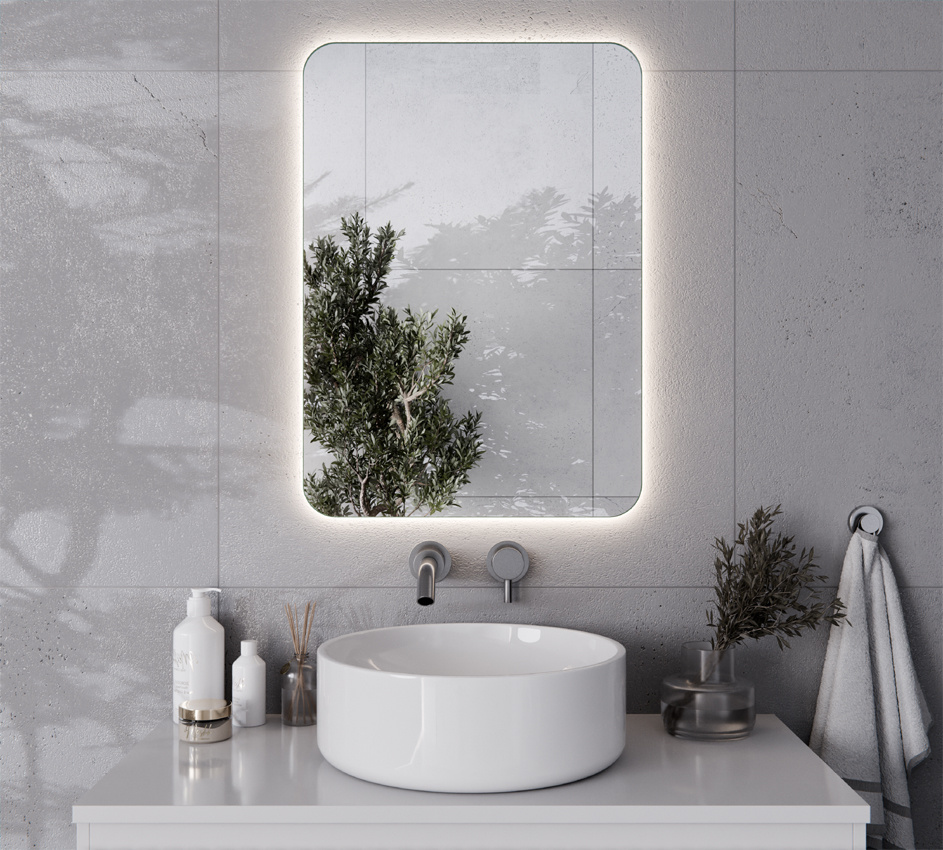 LUSTRO ZAOKRĄGLONE ROGI SZLIF LED OSKAR