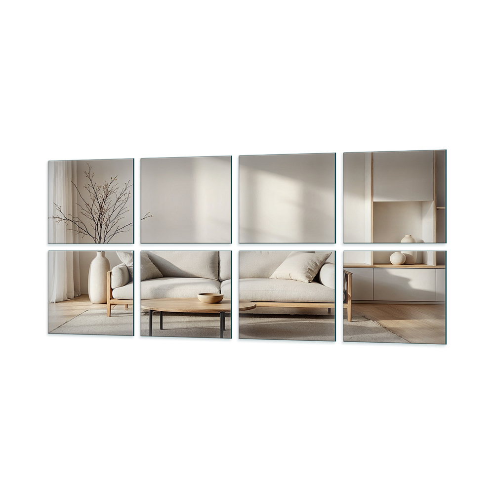 Płytka Lustrzana - 30X30 Komplet 8szt. Szlif Srebrny