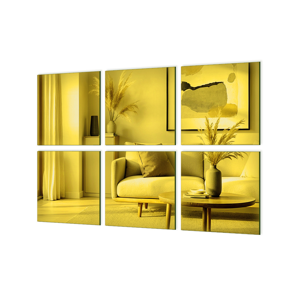 Płytka Lustrzana - 20x20 Komplet 9szt. Szlif Złoty