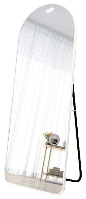 LUSTRO STOJĄCE PÓŁOWALNE JOANNA W BIAŁEJ ALUMINIOWEJ RAMIE 170X55