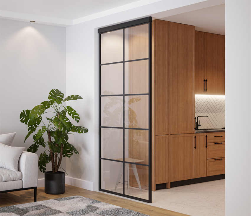 Ścianka Działowa Szklana Loft Profil Aluminiowy Czarny 1 szt. LAGUNA