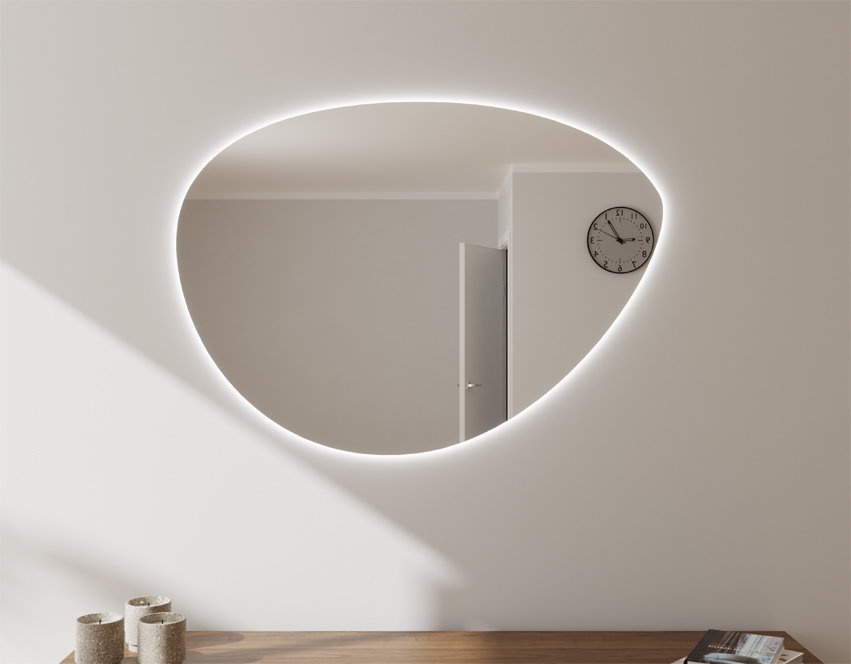 Spiegel Unregelmäßige Form Organischer Led-Fleck 70x51 OPA