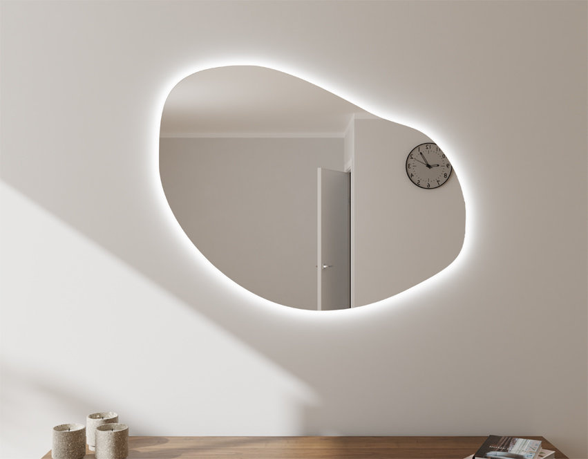 Lustro Kształt Nieregularny Organiczne Plama Led TOP