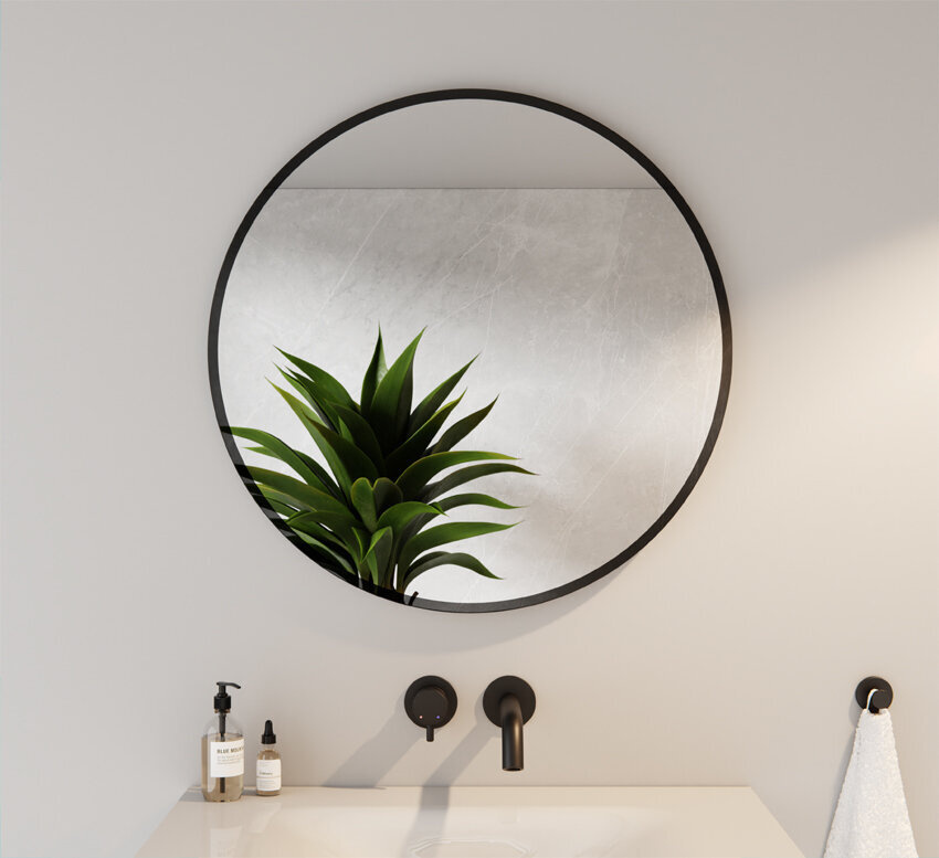 LUSTRO OKRĄGŁE ŚCIENNE PIASKOWANE PAULA