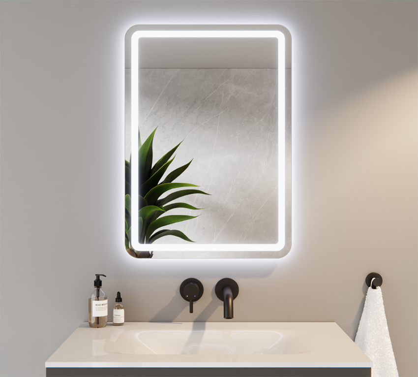 LUSTRO ZAOKRĄGLONE ROGI SZLIF PIASKOWANE LED DANIEL