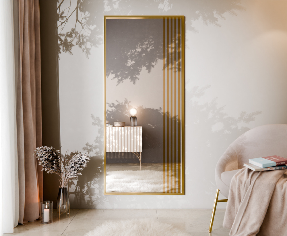 VERSPIEGELTE LOFT 6 ASYMMETRISCHE GOLDLATTEN