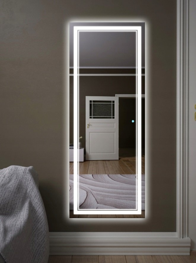 LED-Spiegel 60x160 Sandgestrahlt Vertikal Touch Switch HADES